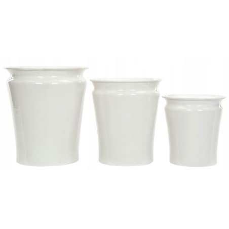 3 szt. DONICA SHELL metalowa biała