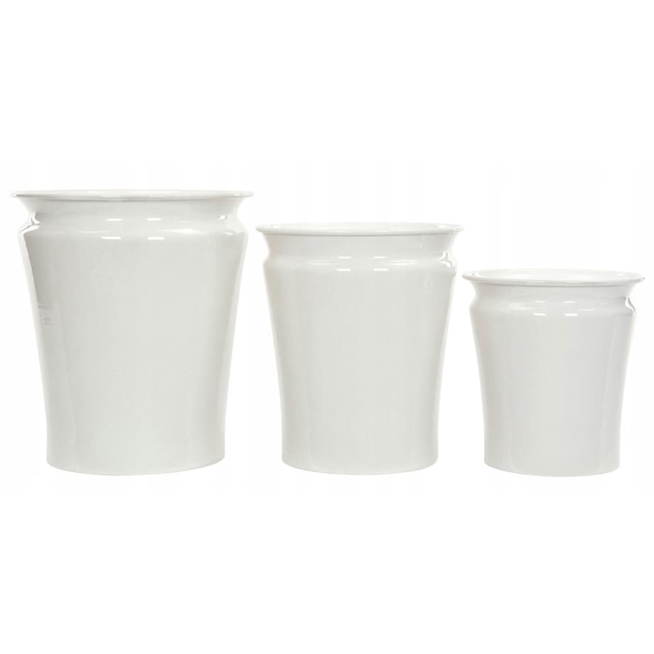 3 szt. DONICA SHELL metalowa biała