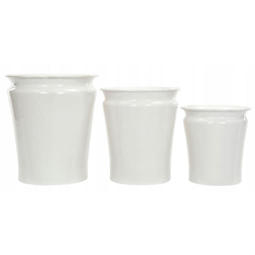 3 szt. DONICA SHELL metalowa biała