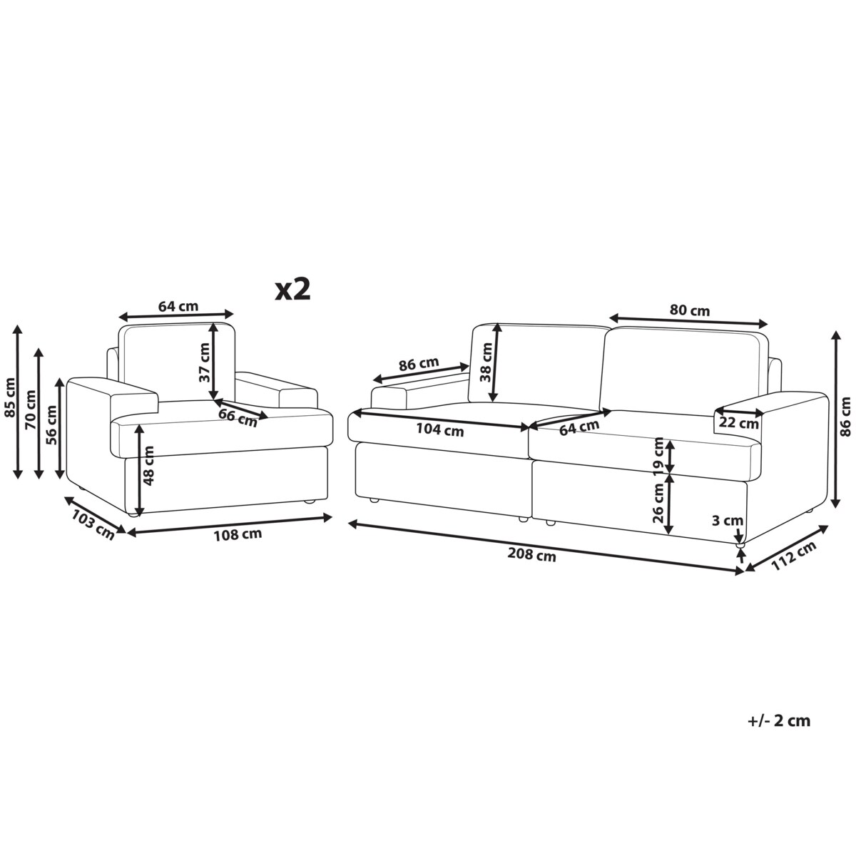 Komplet wypoczynkowy 5-osobowy jasnoszary ALLA