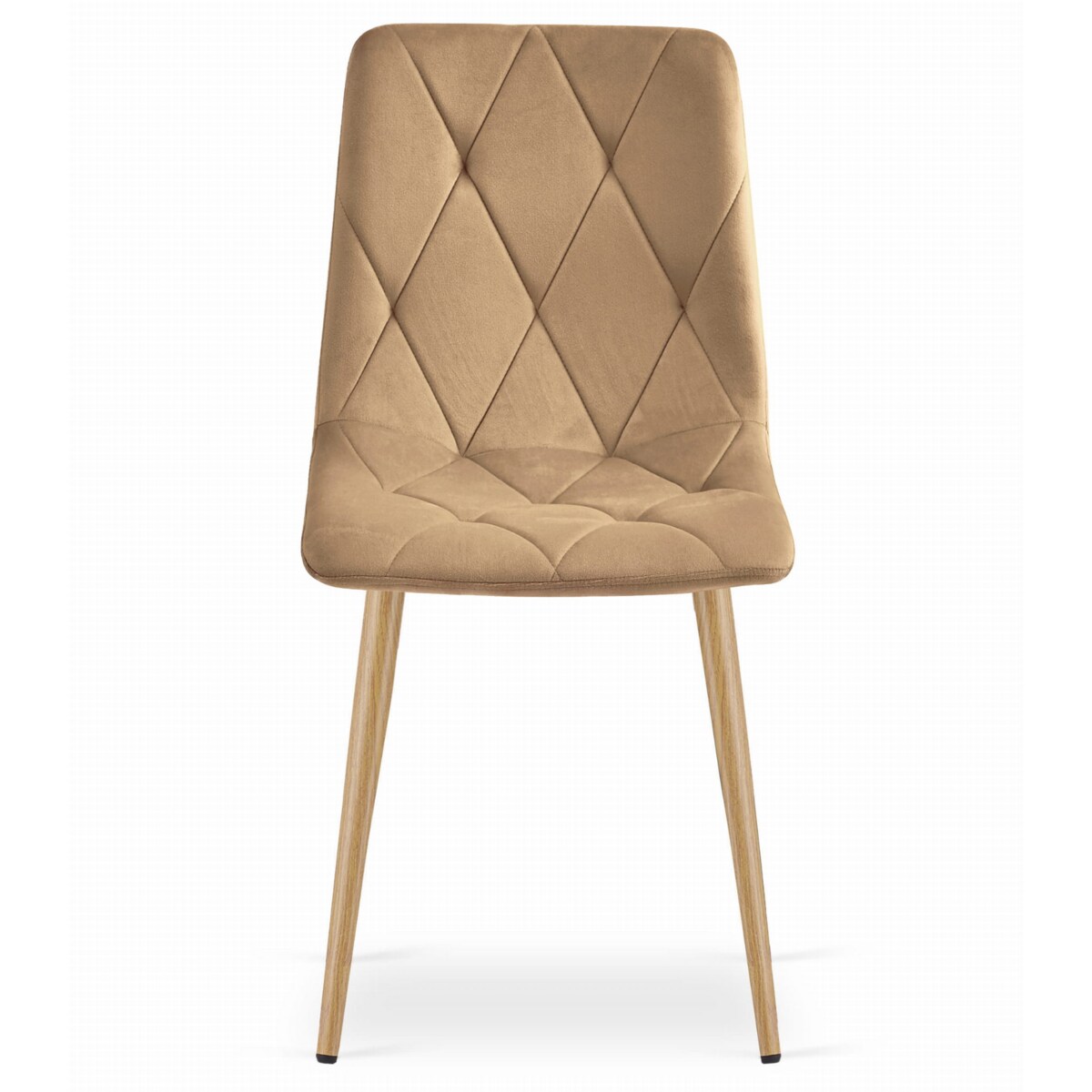 Krzesło Do Jadalni Kuchni Salonu Libra - Brązowy Aksamit / Nogi Kolor Drewna X 2