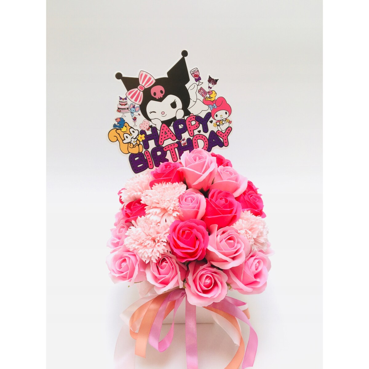 FLOWER BOX RÓŻOWE kwiaty z mydła pachną na urodziny dziewczynki prezent dar