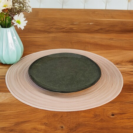 TALERZ DESEROWY 20cm okrągły ceramiczny zielony połysk płytki na sztuki