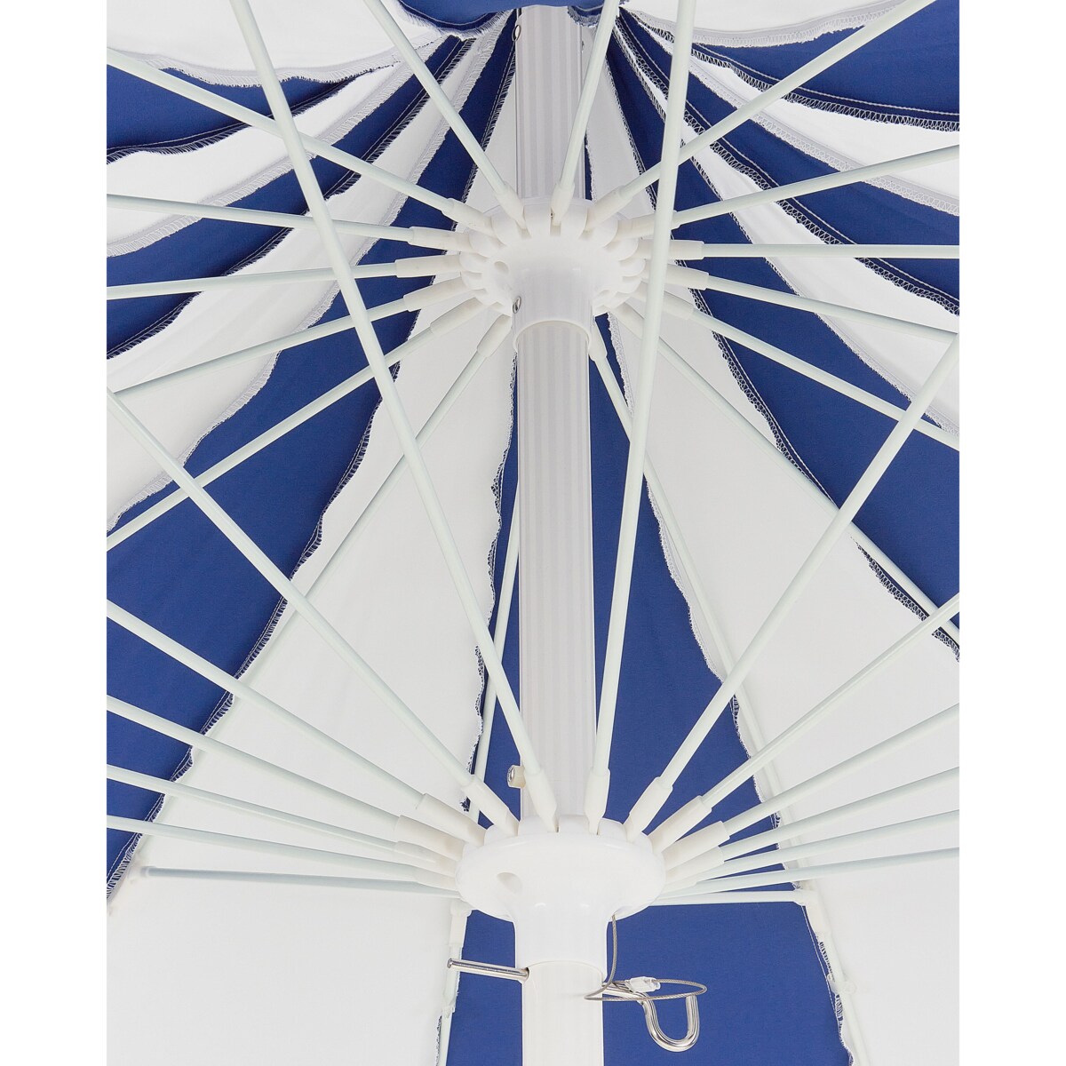 Parasol ogrodowy 245 cm niebiesko-biały MINOA