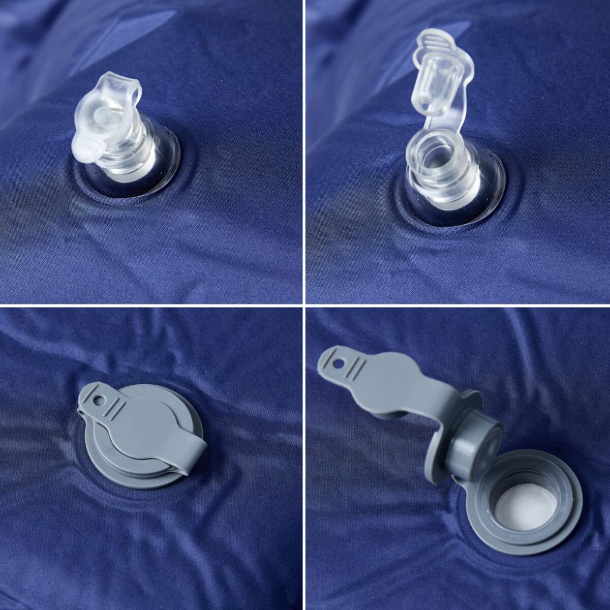 vidaXL Materac samopompujący z poduszką, 1-osobowy, granatowy