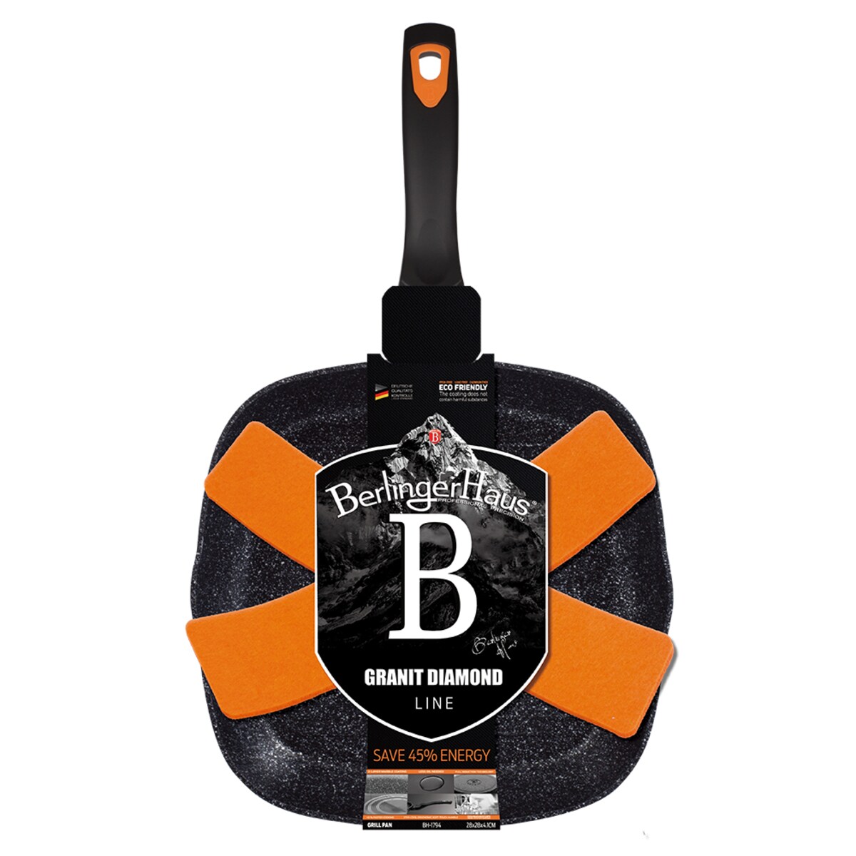 Patelnia grill 28cm BERLINGER HAUS Granit Diamond