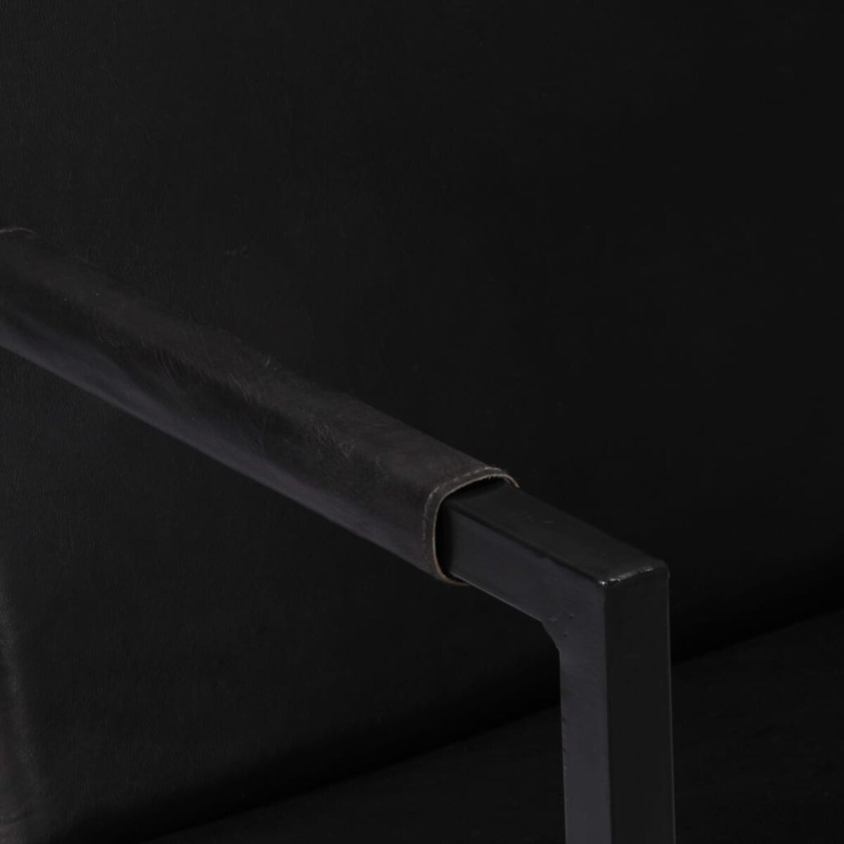 vidaXL Fotel, czarny, skóra naturalna