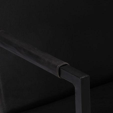 vidaXL Fotel, czarny, skóra naturalna