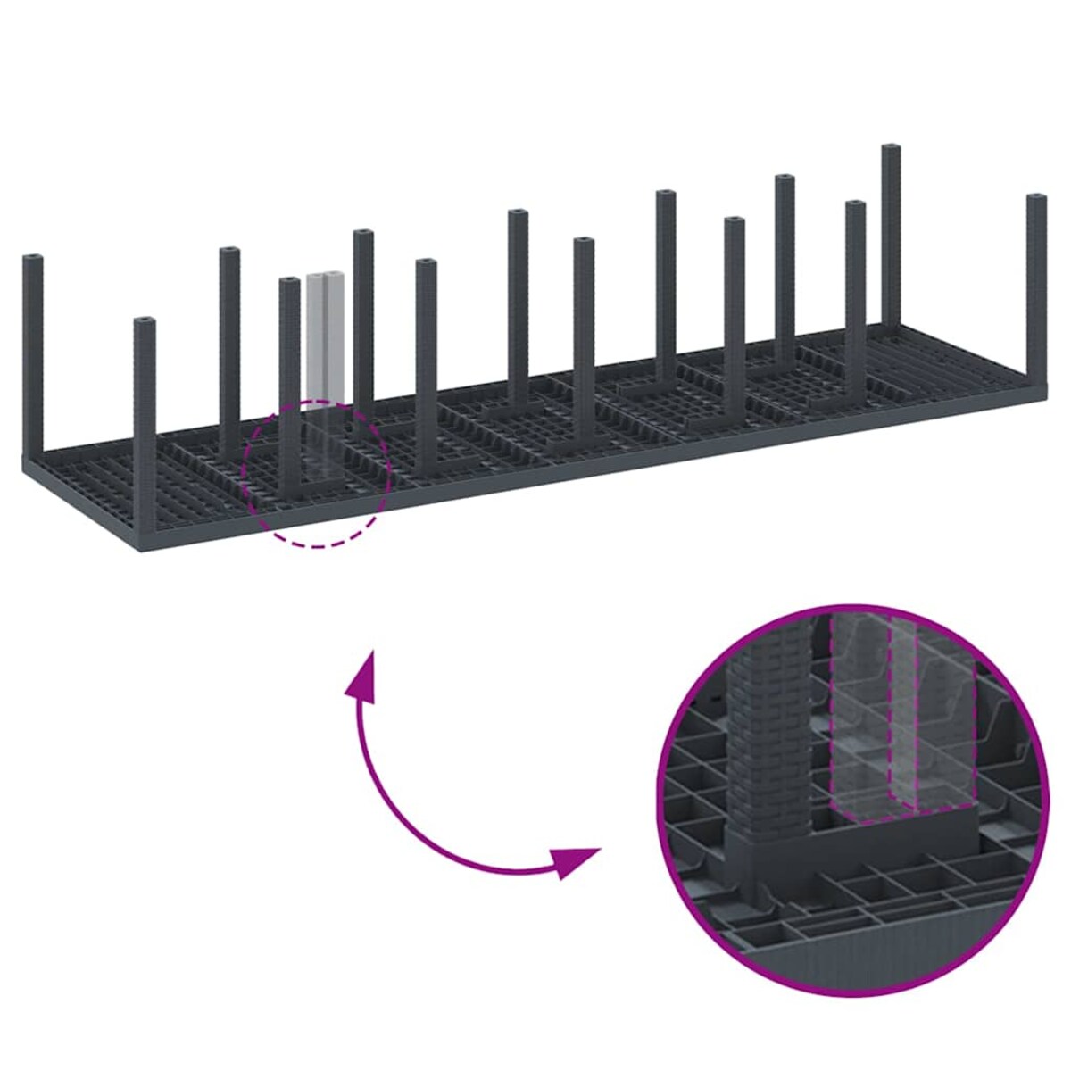 vidaXL Zestaw do jadalni w ogrodzie 13 pcs Antracyt Rattan Polt