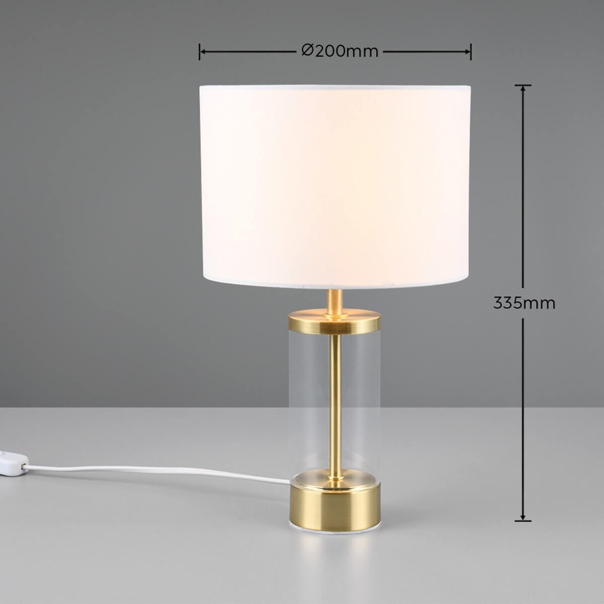 Lampka na stolik nocny Grazia R51711008 RL Light przezroczysta mosiądz biała