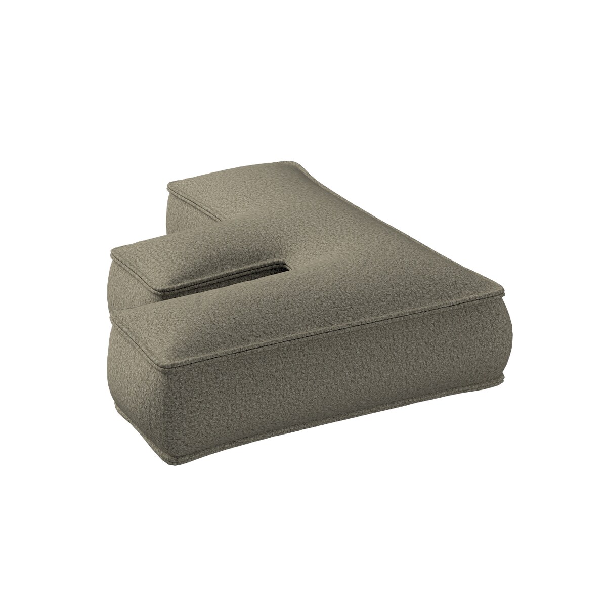 Poduszka literka F, ciemny beż, 35x40cm, Boucle