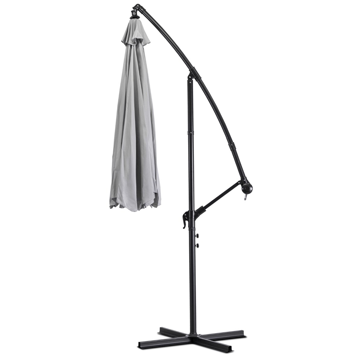 Parasol Ogrodowy Składany Duży na Taras Plażowy Pokrowiec AKRON Szary