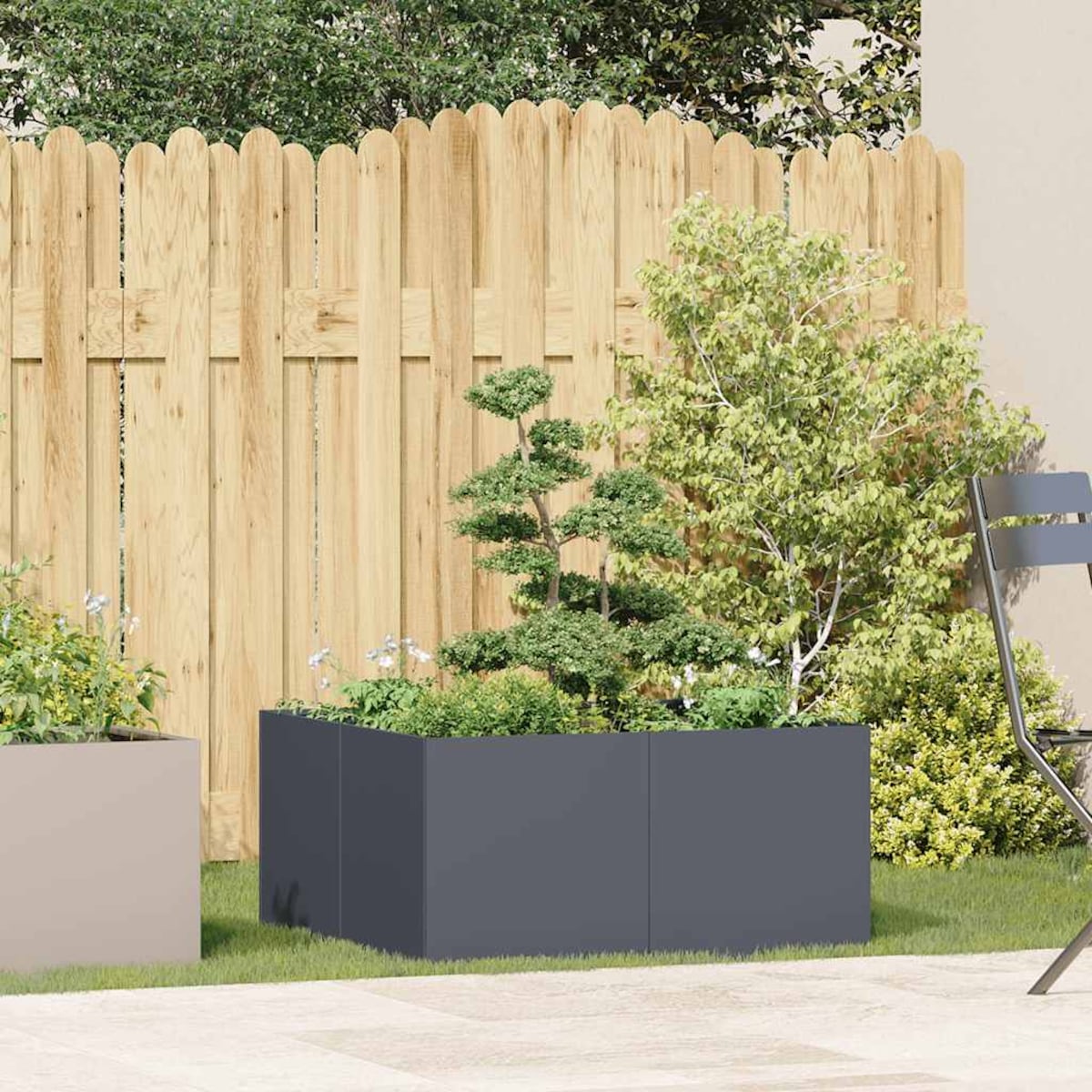 vidaXL Doniczka Antracyt 80x80x40 cm Stal walcowana na zimno