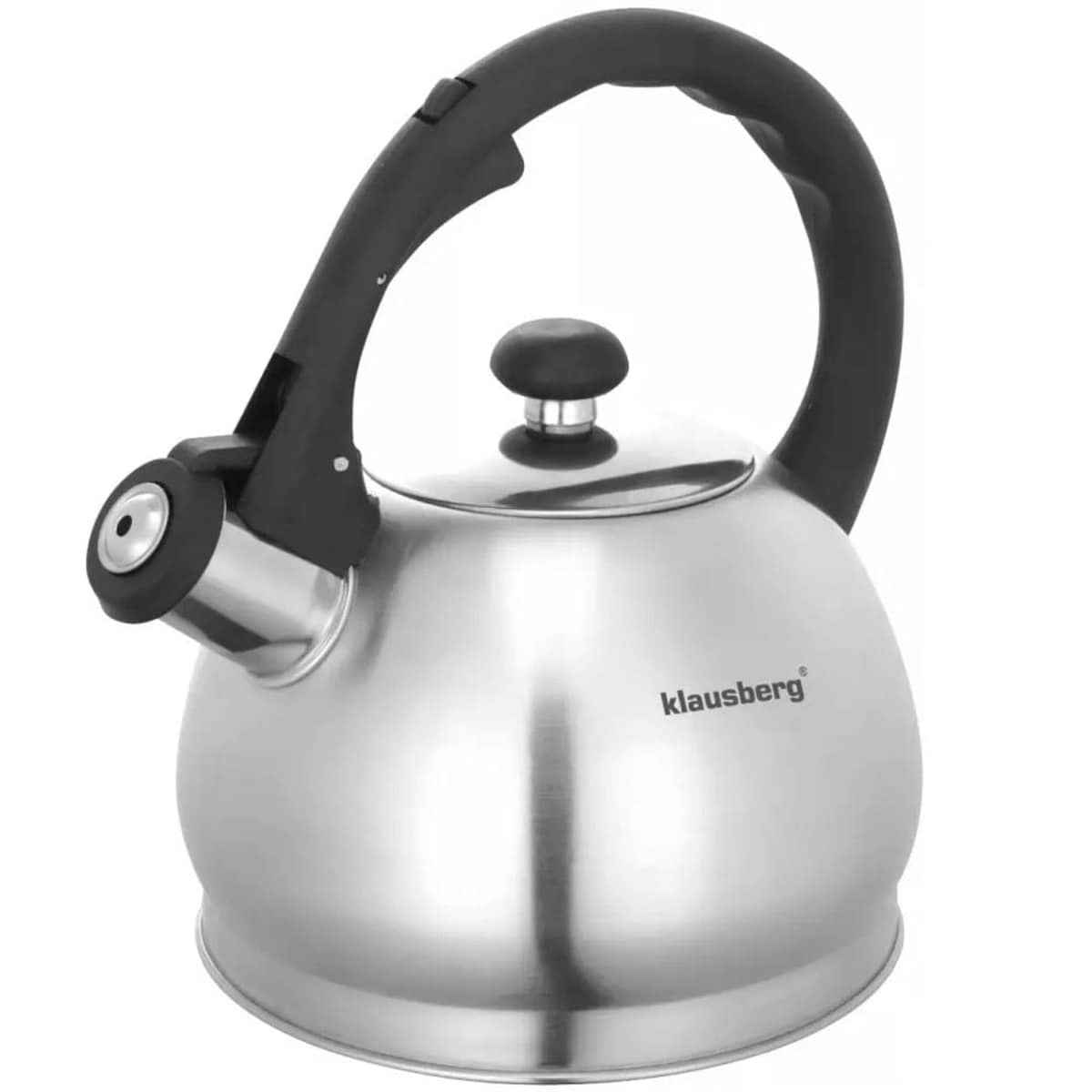 Czajnik stalowy z gwizdkiem 1.8L indukcja gaz srebrny KLAUSBERG
