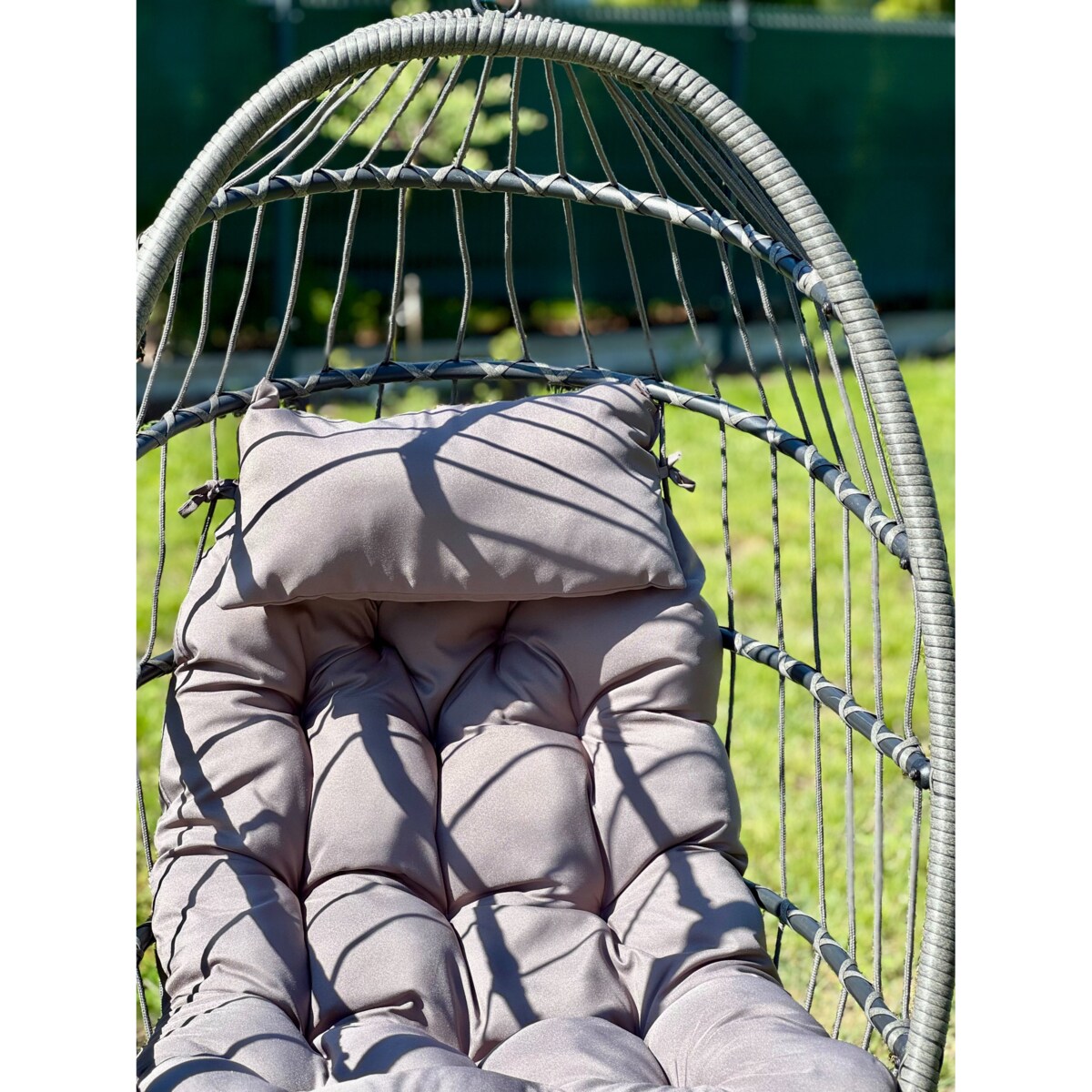 Fotel Podwieszany Na Stalowym Stelażu Składany Ogrodowy Kokon Kosz Wiszący