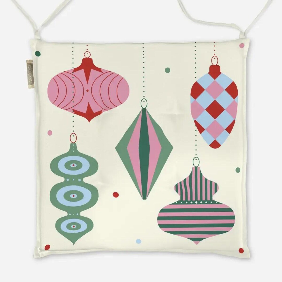 Poduszka świąteczna na krzesło - Bombki