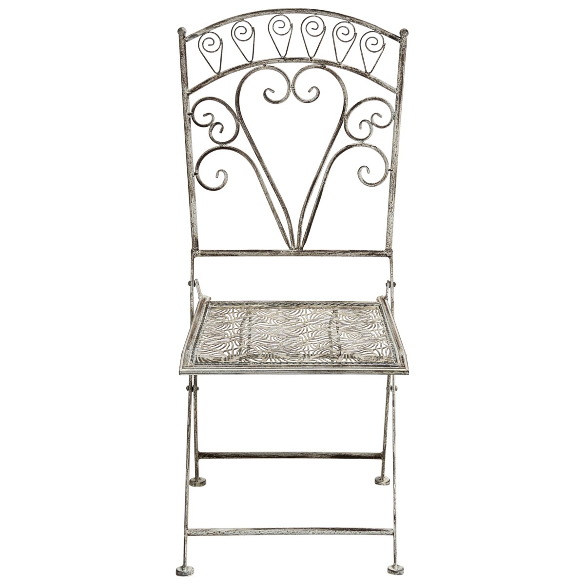 Zestaw 2 krzeseł ogrodowych NURRA Składane Metal Szary