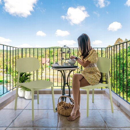 Krzesło plastikowe LARA ogrodowe szałwiowe