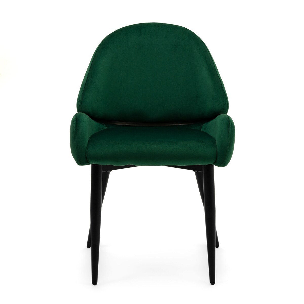 Krzesło tapicerowane welurowe do salonu BERGAMO zielone