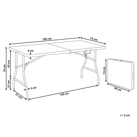 Stół ogrodowy CUGNOLI 180 cm 74 cm Biały