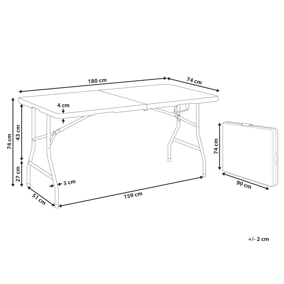 Stół ogrodowy CUGNOLI 180 cm 74 cm Biały