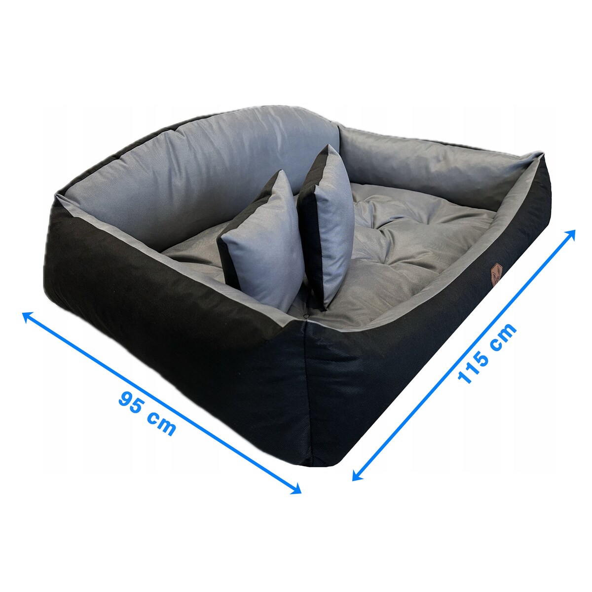 Legowisko Dla Psa Kanapa Posłanie Muszla 115X95 Cm Wodoodporne Poduszki Pikowane Szare