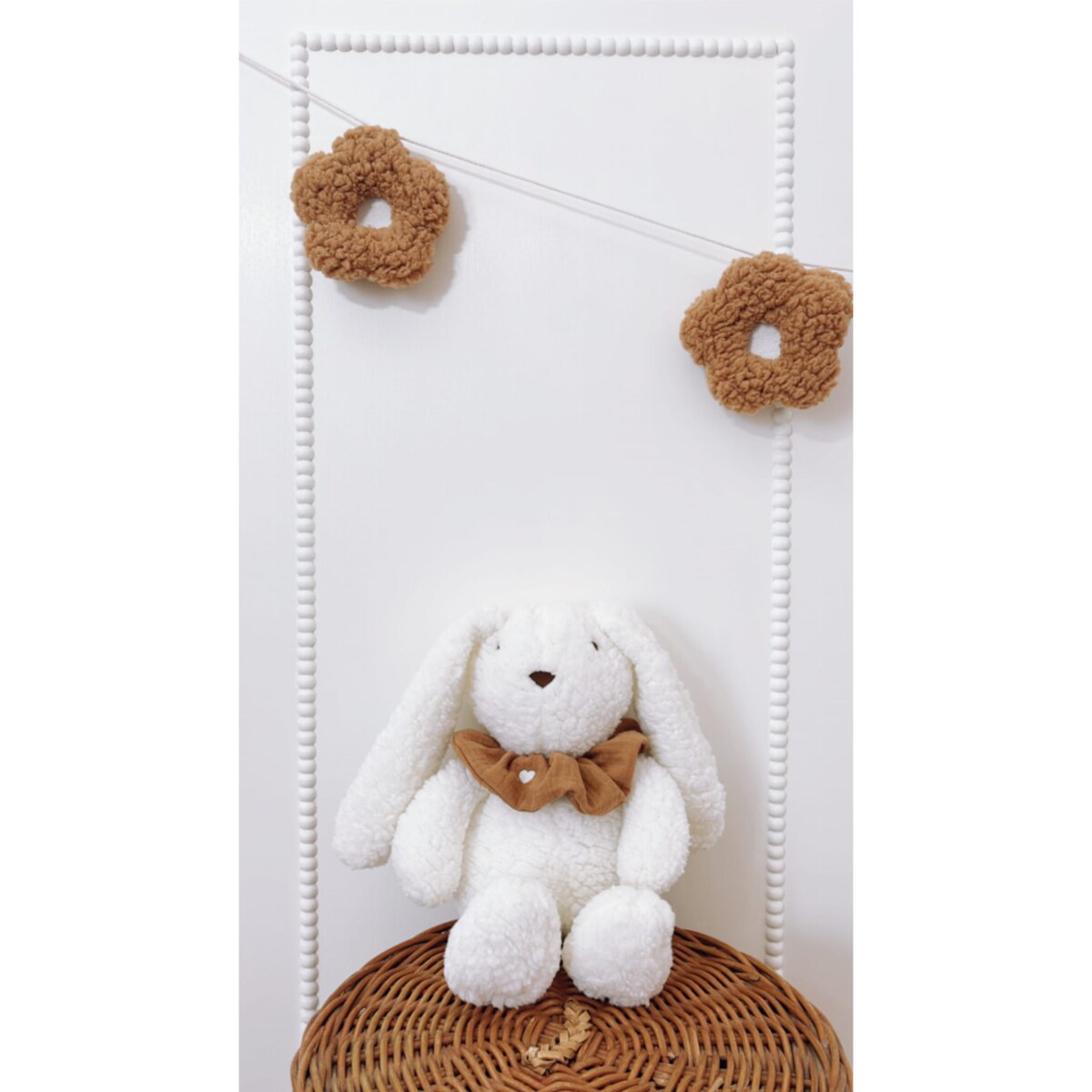 Przytulanka Królik z frotką - Ecru