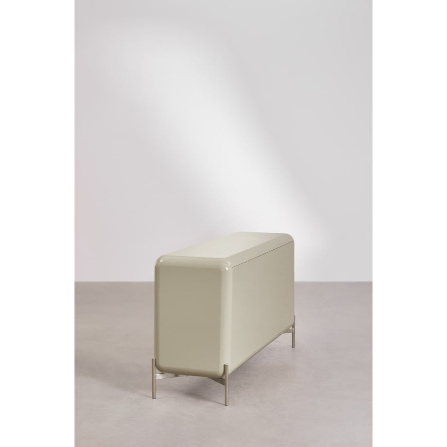 Komoda z płyty MDF błyszcząca Alazne 160x45 cm miętowa