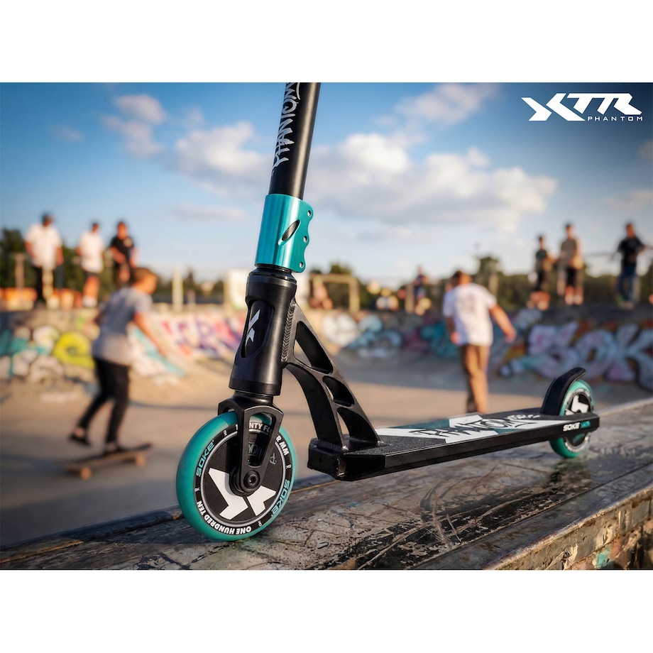 Hulajnoga wyczynowa Soke XTR czarny-turkus ABEC-9 110 mm