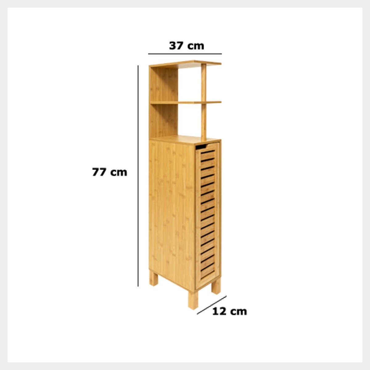 Wąska szafka bambusowa do łazienki SICELA, 30 x 19 x 120 cm