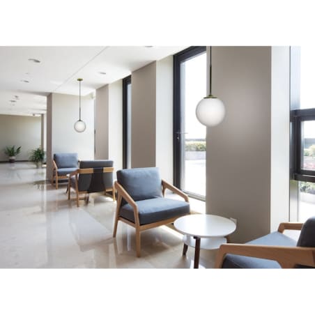 Modernistyczna LAMPA wisząca GLASGOW 50101279 Candellux szklana OPRAWA zwis kula złota biała