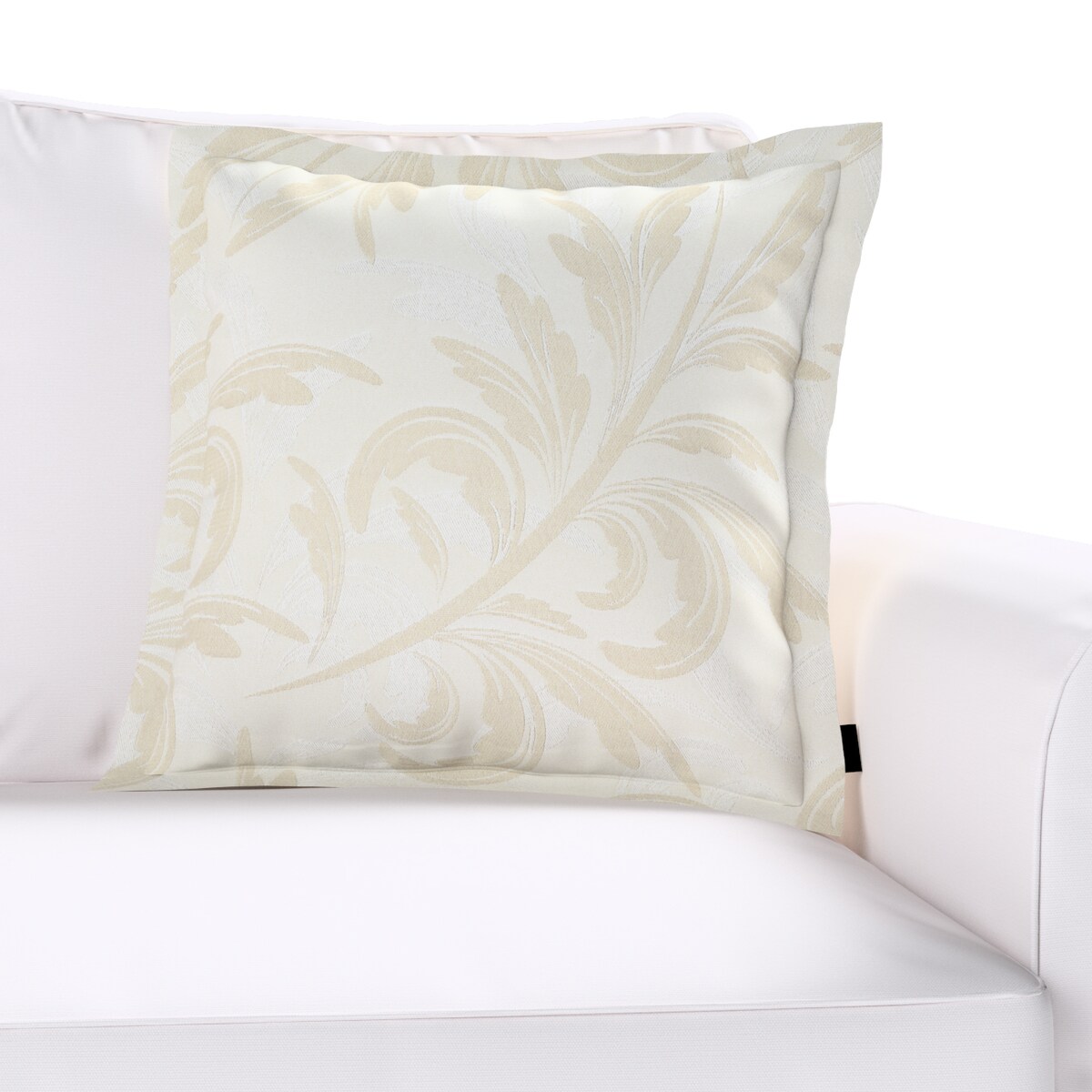 Poszewka Mona na poduszkę 45x45 szaro-beżowe liście akantu