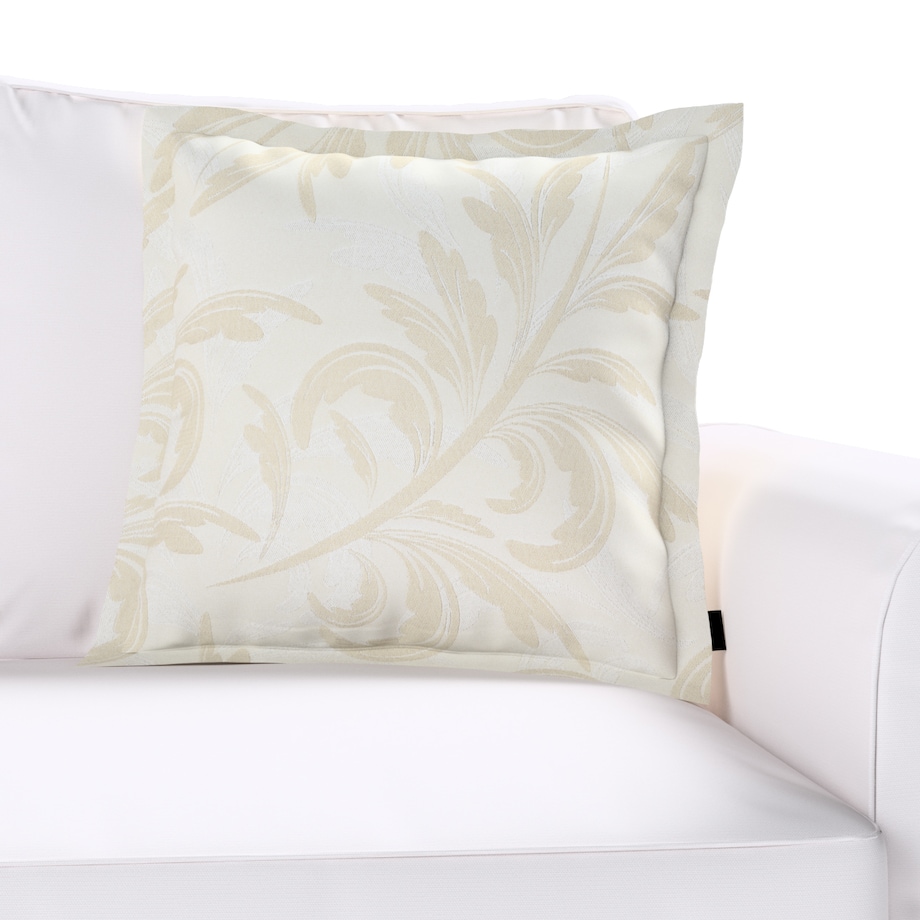 Poszewka Mona na poduszkę 45x45 szaro-beżowe liście akantu