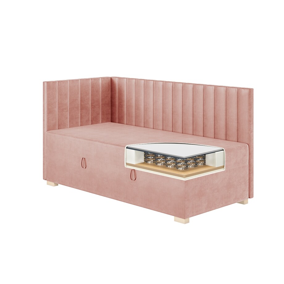 Mesonica Łóżko Snugi, linie różowe, 90x200, Lewostronne