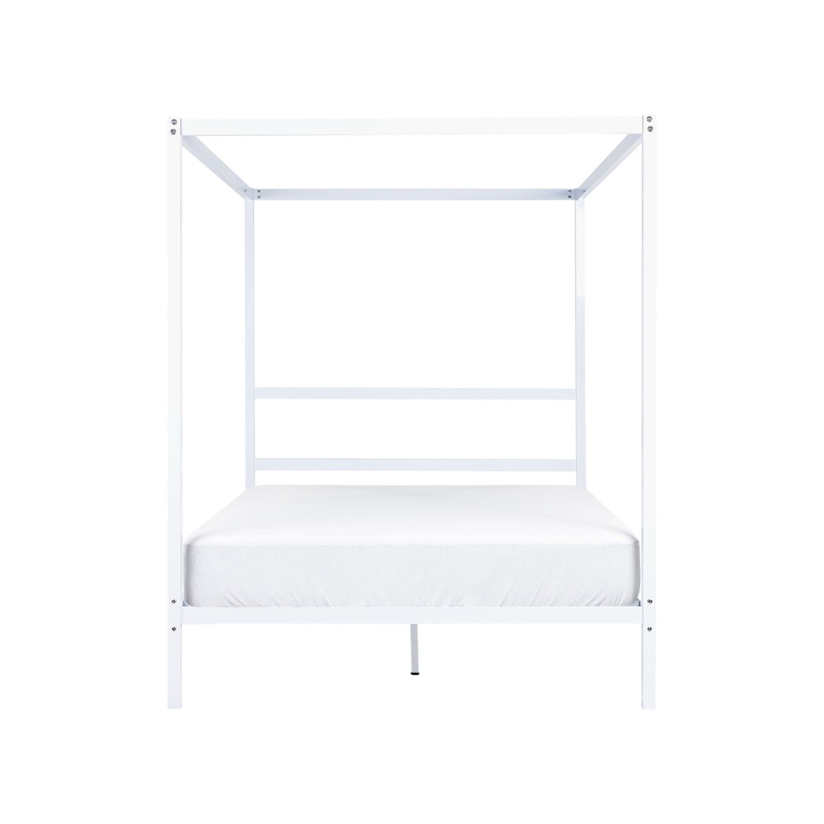 Łóżko metalowe z baldachimem 140 x 200 cm białe LESTARDS