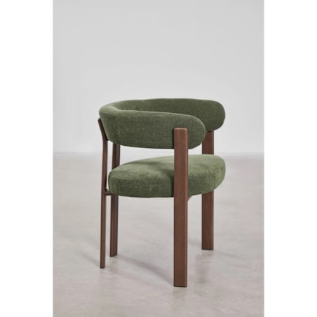 Krzesło z podłokietnikami tapicerowane Jolie, butelkowa zieleń