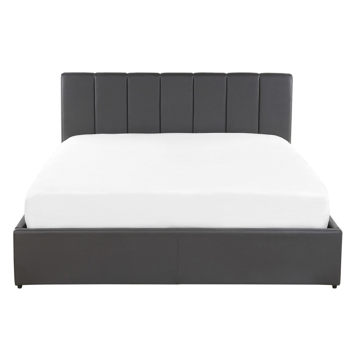 Łóżko z pojemnikiem Ekoskóra DREUX 140 x 200 cm Ciemnoszary