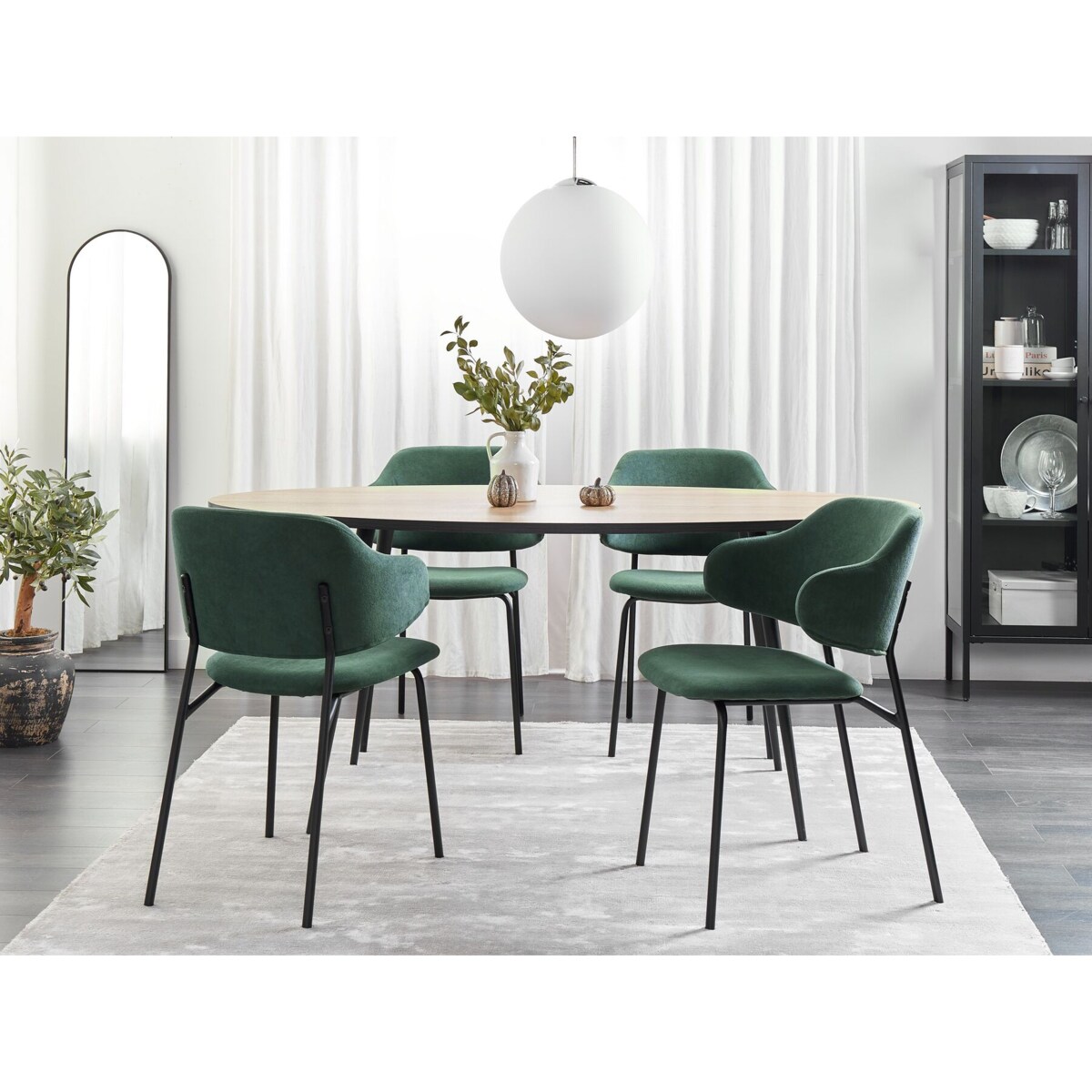 Zestaw 2 krzeseł do jadalni zielony KENAI