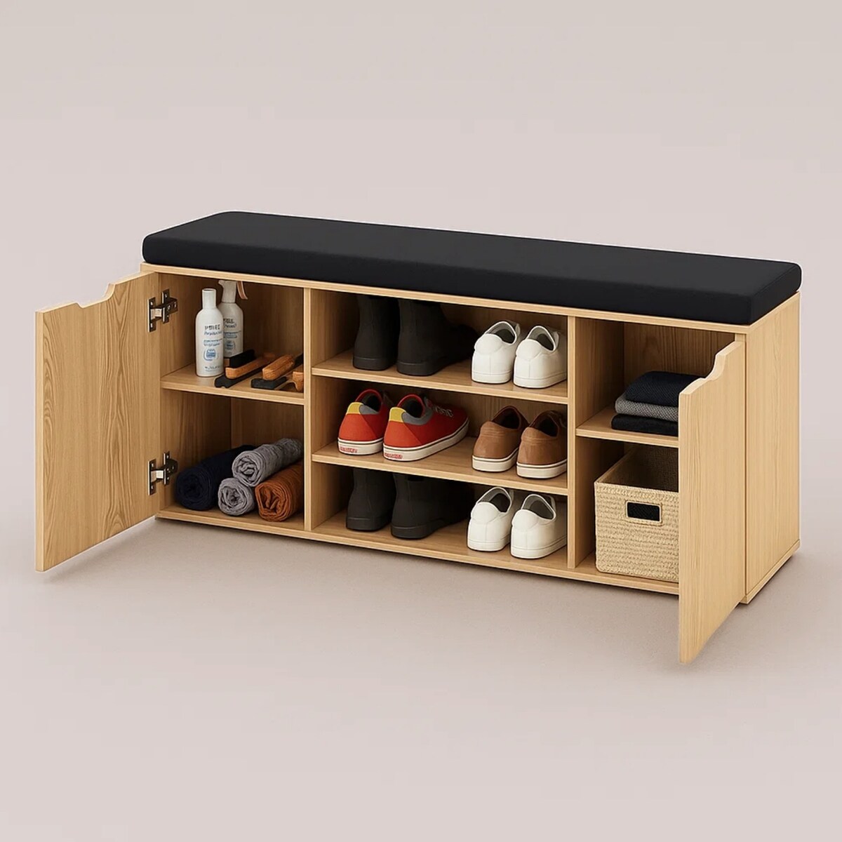 Szafka na buty z siedziskiem PORTA, 103 x 30 x 46 cm