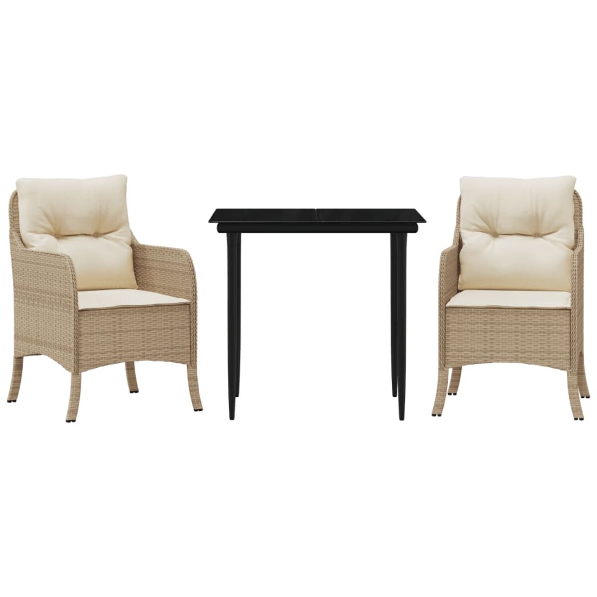 vidaXL 3-cz. zestaw mebli ogrodowych z poduszkami, beżowy, polirattan