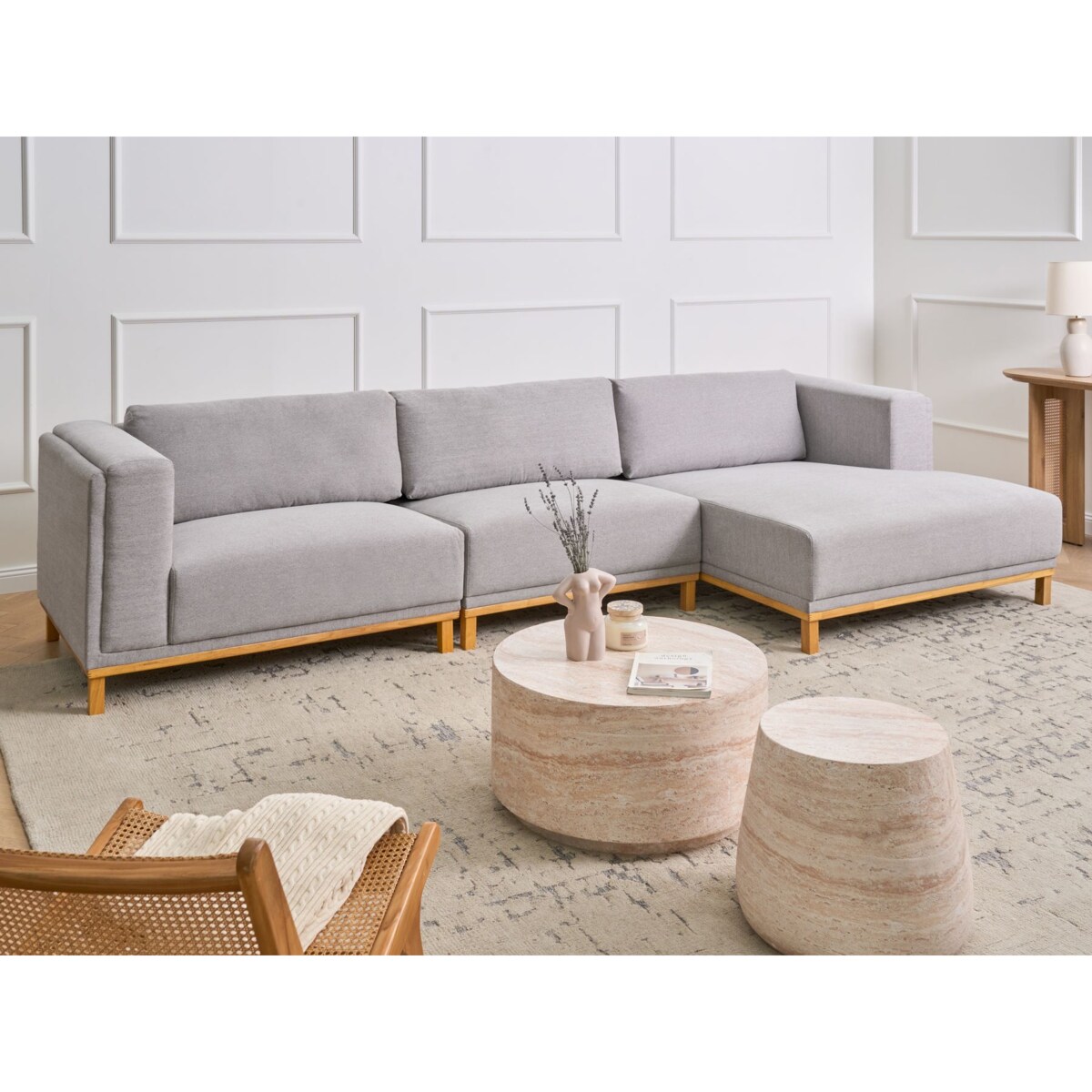 Narożnik dla 5 osób VENG Szary Lewostronny