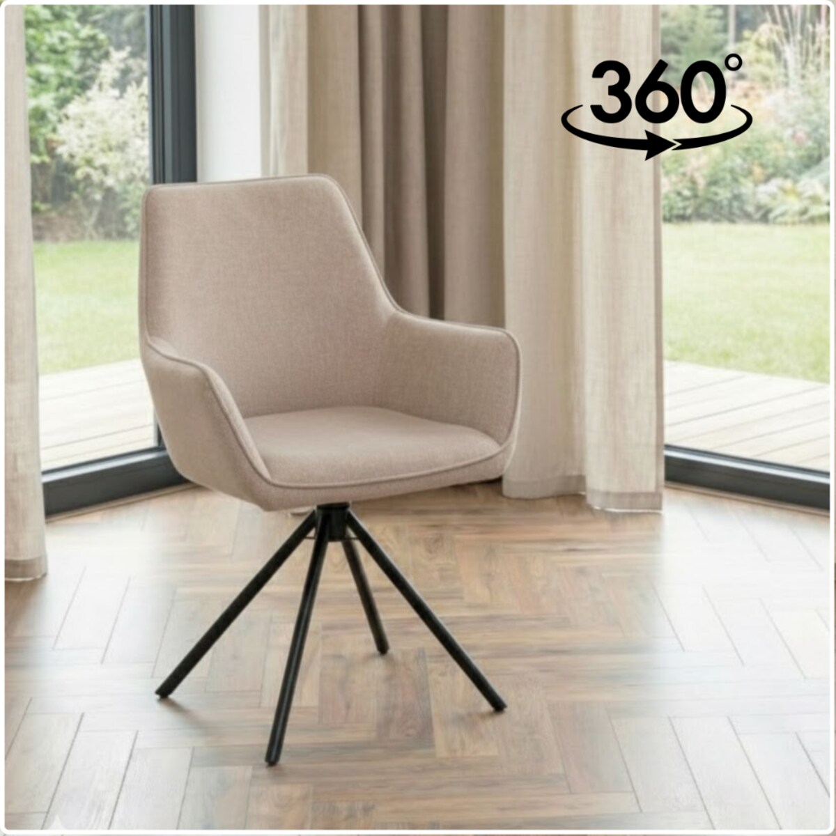 Krzesło tapicerowane nowoczesne wygodne beżowe pikowane do jadalni salonu