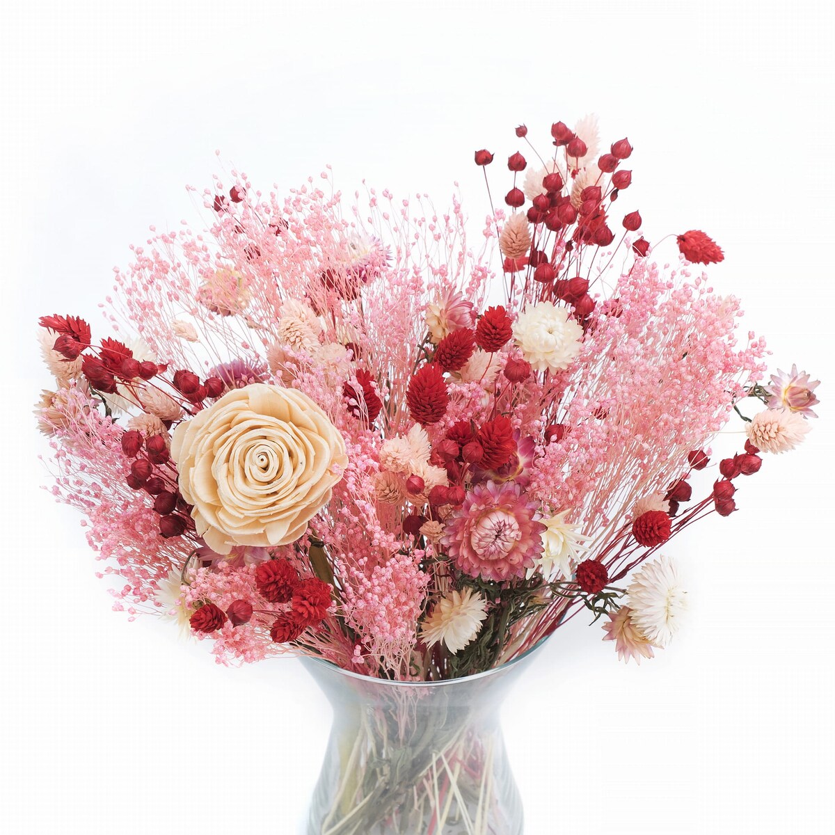 Zestaw suszonych kwiatów do wazonu Red