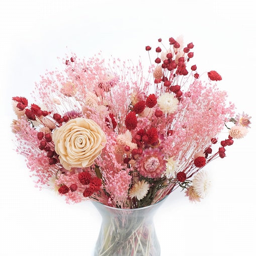 Zestaw suszonych kwiatów do wazonu Red