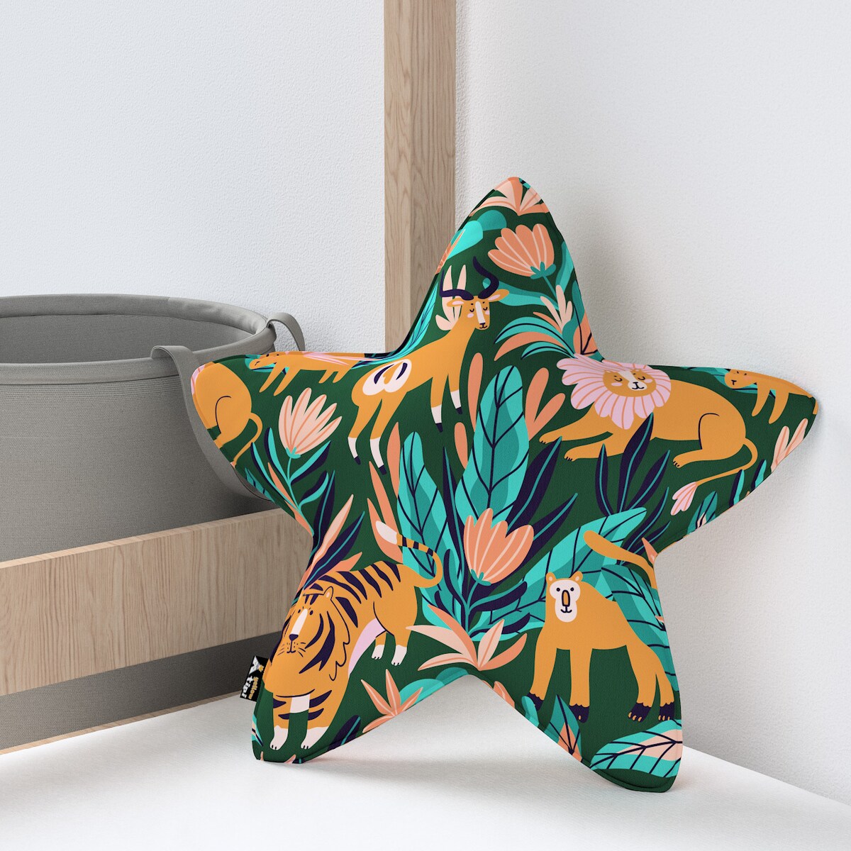 Poduszka Lucky Star, zielony, 52x15x52cm, Magic Collection