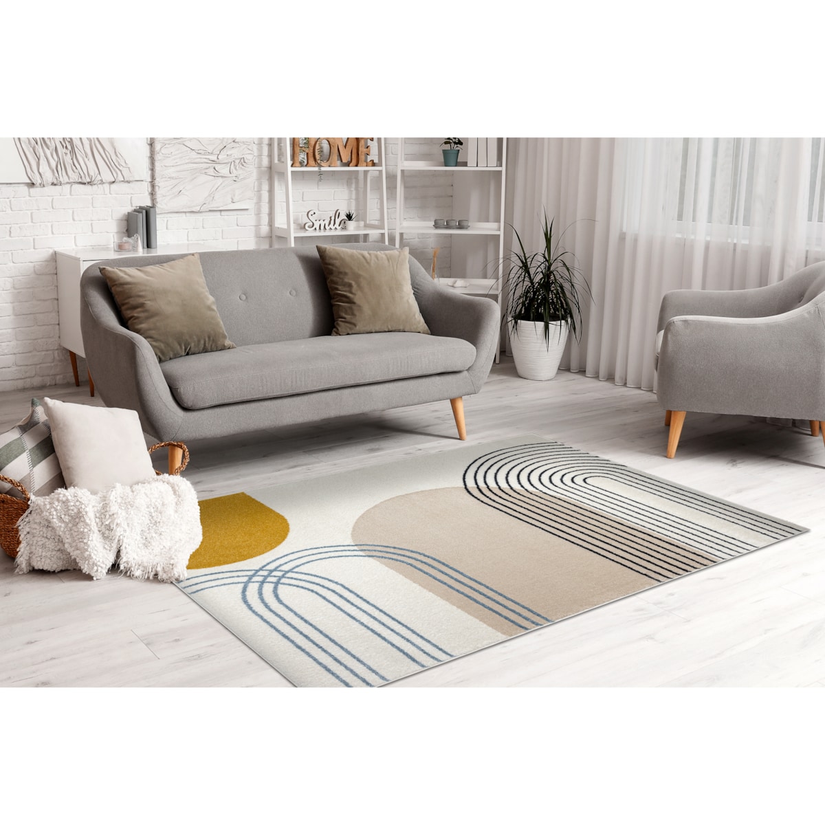 Dywan FUSION 7157 biały / złoty - 120x170 cm