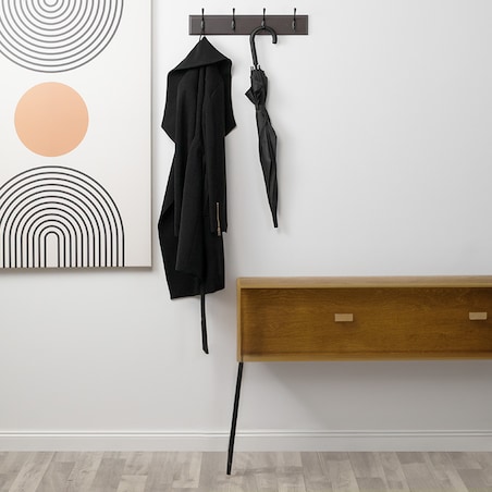 Wieszak ścienny do przedpokoju drewniany klasyczny haczyki