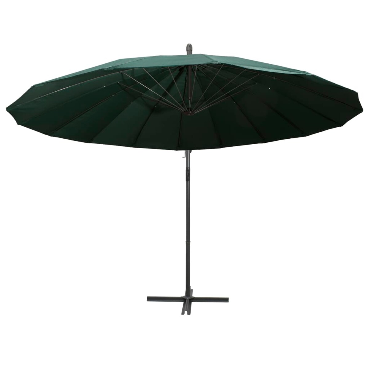 vidaXL Parasol ogrodowy, wiszący, zielony, 3 m, słupek aluminiowy