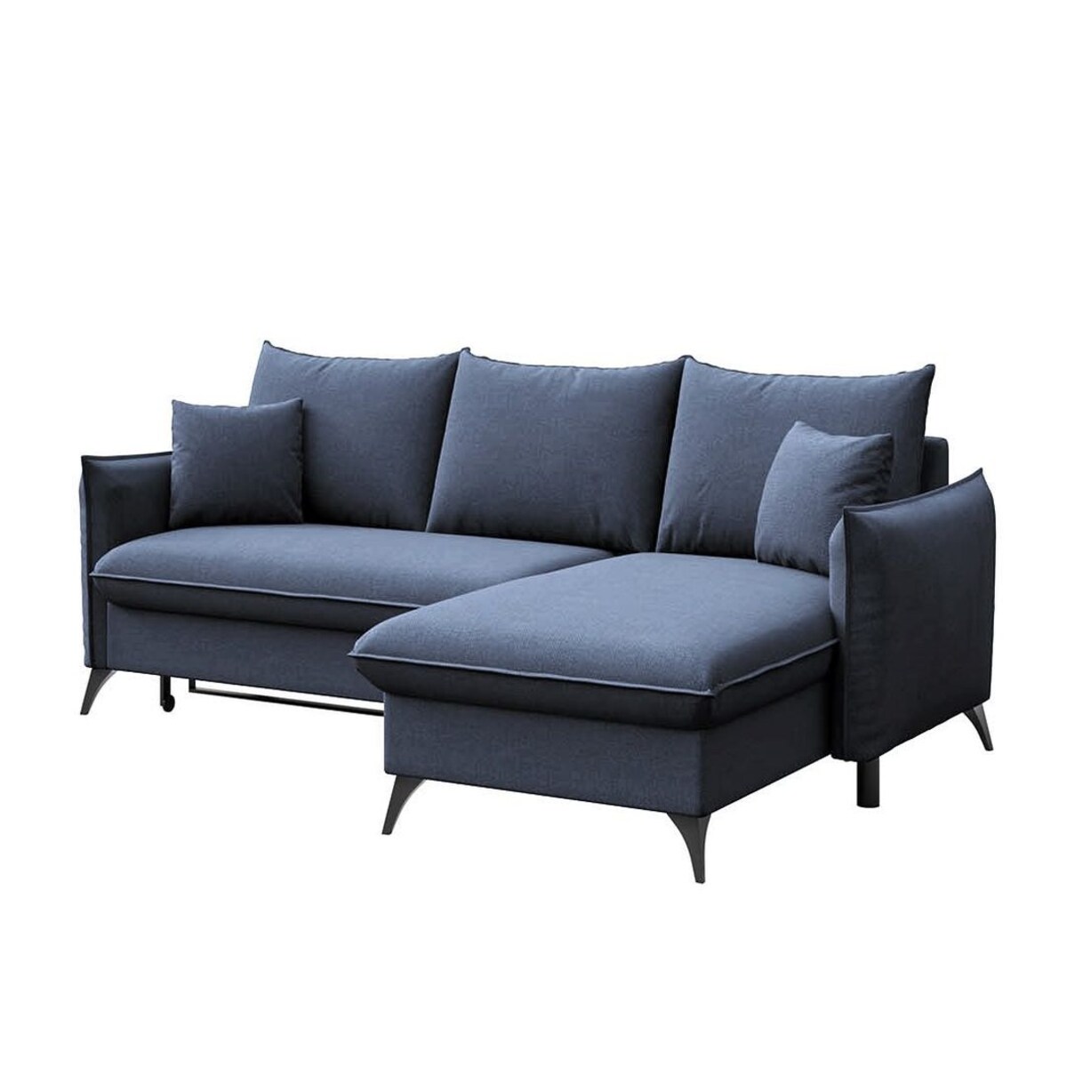 Brim Sofa narożna prawa z funkcją spania i pojemnikiem prawa granatowa