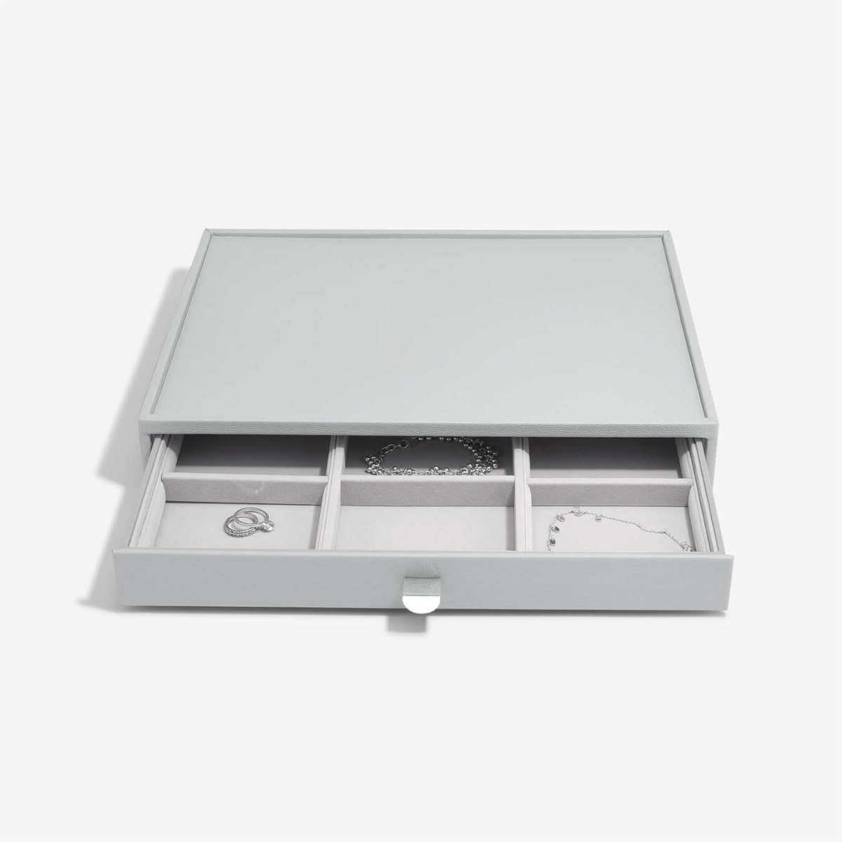 Szkatułka na biżuterię Stackers Pebble 9 komorowa supersize kamienna szarość z szufladą